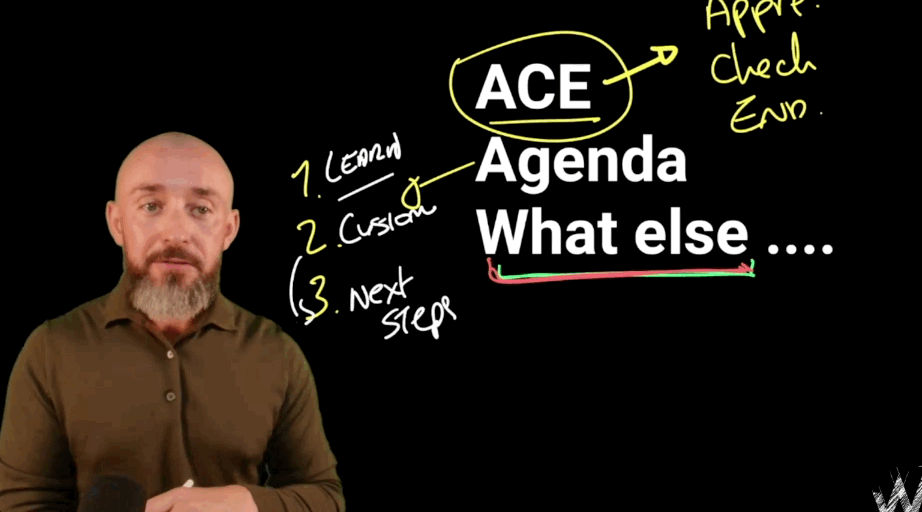 Shane McGrath framing an ACE agenda on a lightboard during a live session